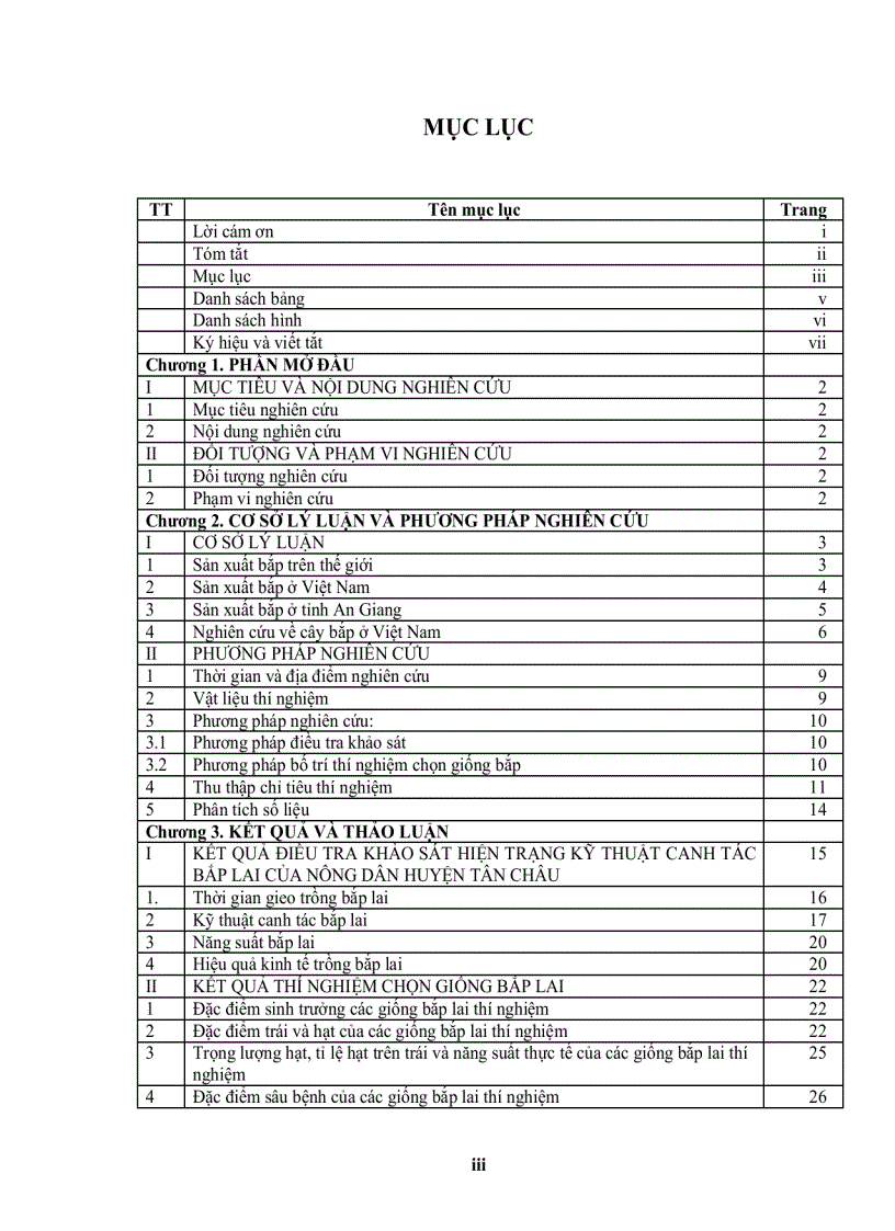 image for page Khảo nghiệm tính thích nghi của 7 giống bắp lai trong vụ Đông Xuân ở huyện Tân Châu tỉnh An Giang