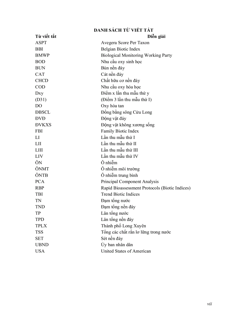 image for page Khảo sát sự phân bố động vật đáy với các yếu tố môi trường nền đáy ở rạch Tầm Bót Tp Long Xuyên