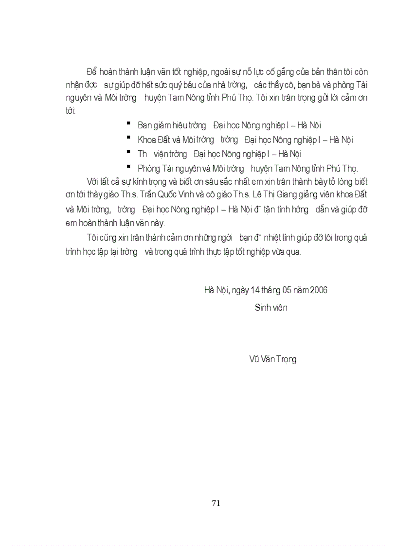 image for page Xây dựng cơ sở dữ liệu tài nguyên đất phục vụ công tác quản lý đất đai huyện Tam Nông tỉnh Phú Thọ