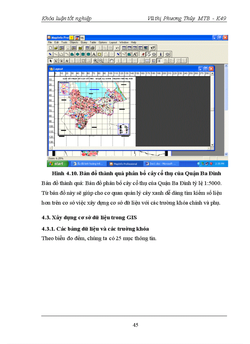 image for page Ứng dụng công nghệ viễn thám và GIS trong công tác điều tra theo dõi và quản lý thảm cây xanh cây cổ thụ góp phần bảo vệ cảnh quan môi trường tại Quận Ba Đình Hà Nội
