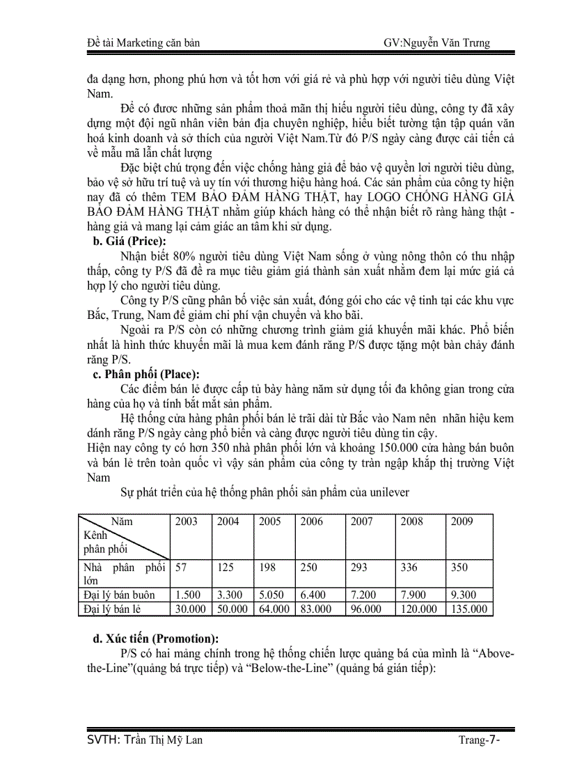 image for page Chiến lược Marketing mix của kem đánh răng P S