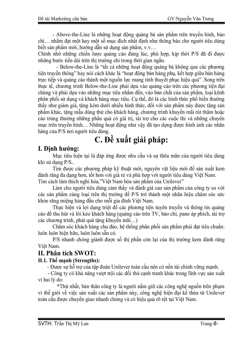 image for page Chiến lược Marketing mix của kem đánh răng P S