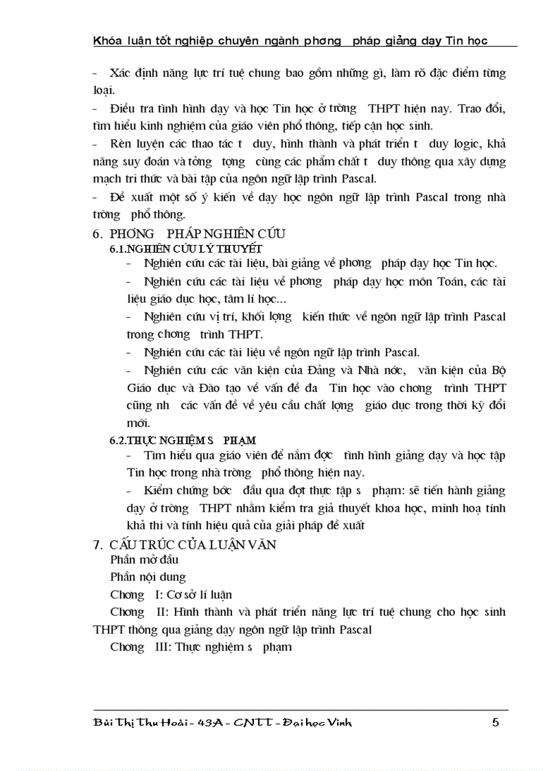 image for page Hình thành và phát triển năng lực trí tuệ chung cho học sinh THPT thông qua giảng dạy ngôn ngữ lập trình Pascal