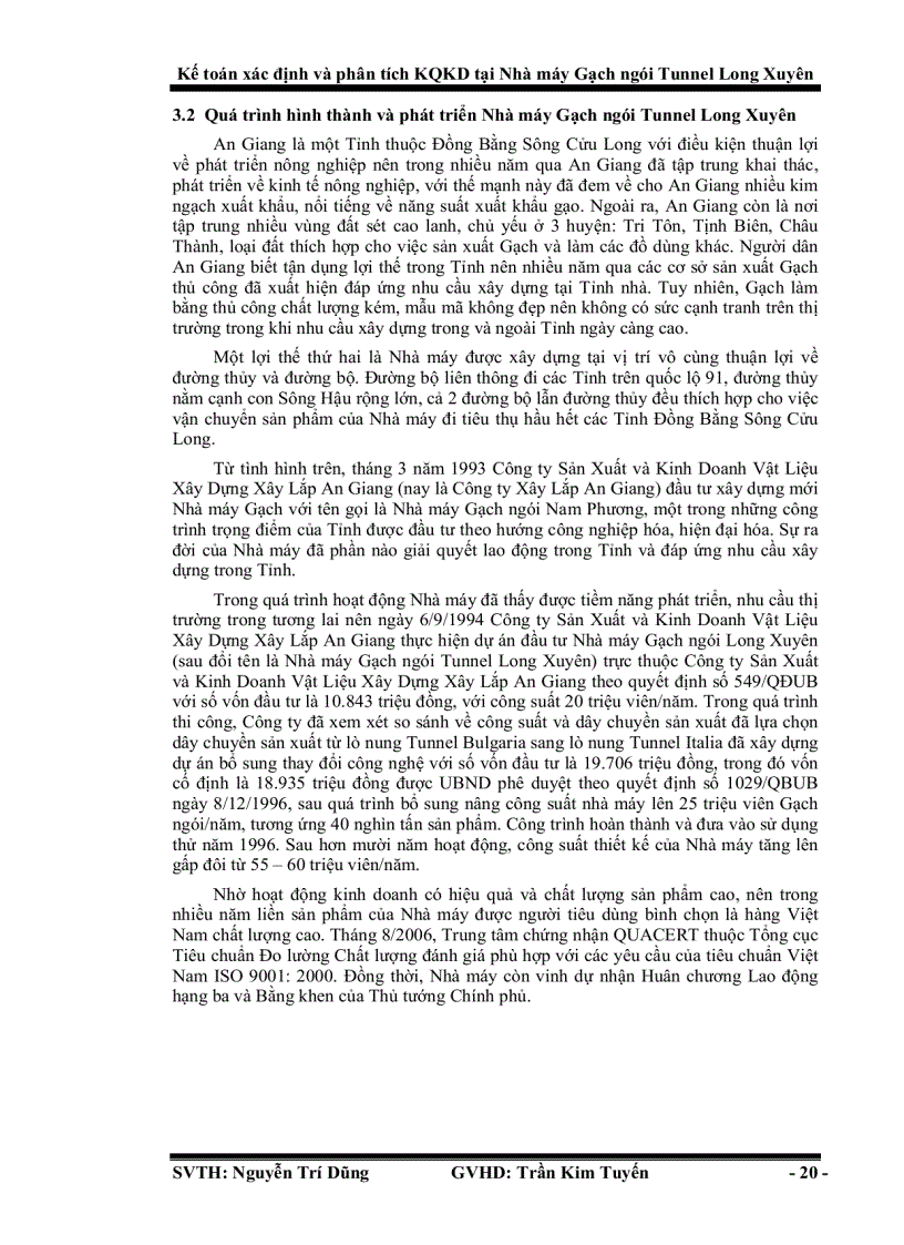 image for page Kế toán xác định và phân tích kết quả kinh doanh tại nhà máy gạch ngói Tunnel Long Xuyên