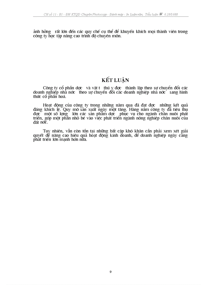 image for page Báo cáo thực tập Tại Công ty CP Dược và Vật tư thú y HN HANVET