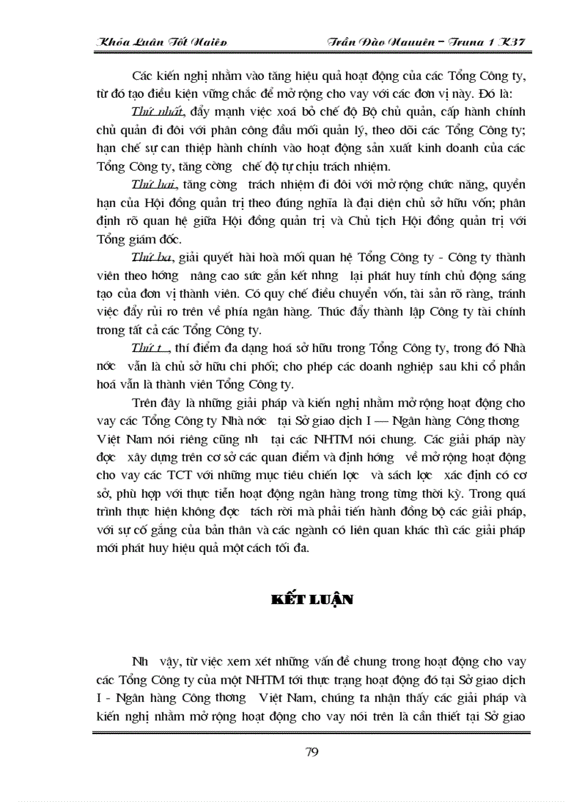 image for page Giải pháp nhằm mở rộng hoạt động cho vay các Tổng Công Ty Nhà nước tại Sở giao dịch I Ngân hàng Công thương Việt Nam