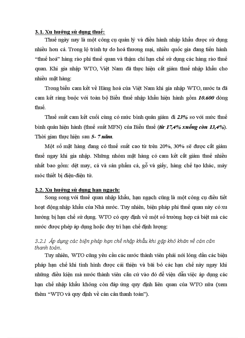 image for page Xu hướng sử dụng thuế và hạn ngạch nhập khẩu hiện nay