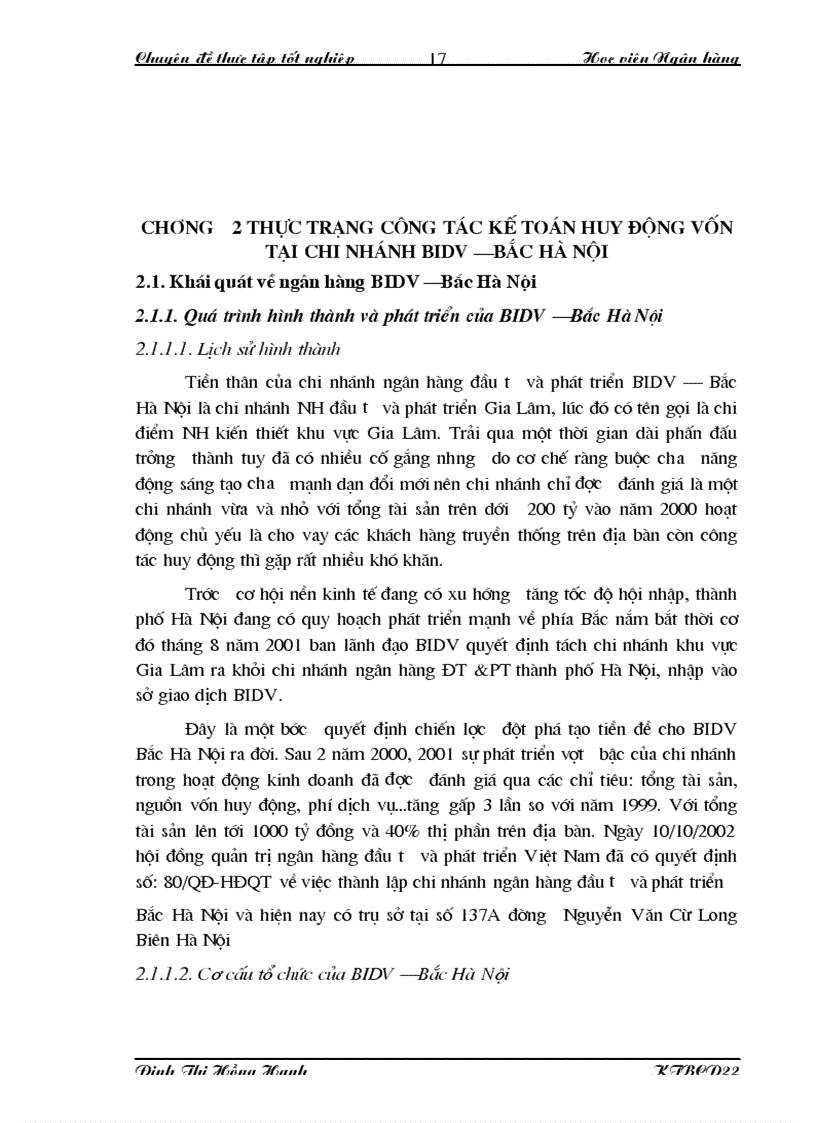 image for page Thực trạng và giải pháp nâng cao hiệu quả công tác kế toán huy động vốn tại ngân hàng NHĐT PT BIDV Chi nhánh Bắc Hà Nội