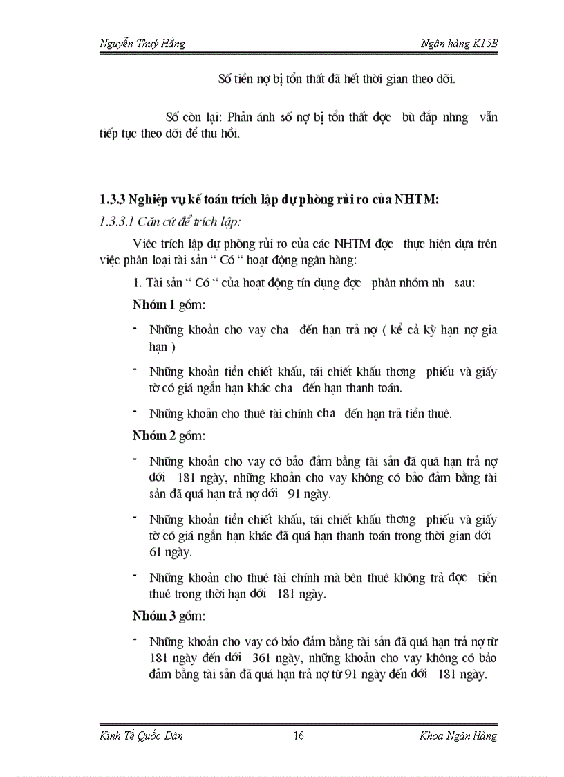 image for page Hoàn thiện nghiệp vụ kế toán trích lập và sử dụng dự phòng rủi ro trong hoạt động ngân hàng tại Chi nhánh ngânhàng NHNo PTNT AgriBank