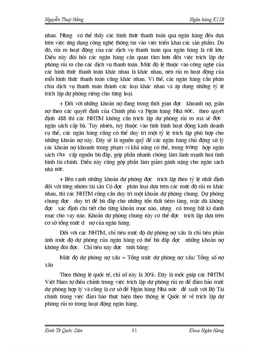image for page Hoàn thiện nghiệp vụ kế toán trích lập và sử dụng dự phòng rủi ro trong hoạt động ngân hàng tại Chi nhánh ngânhàng NHNo PTNT AgriBank