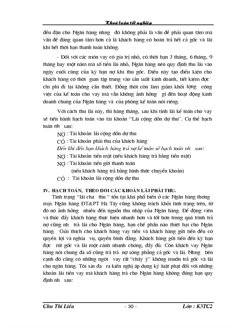 image for page Các giải pháp hoàn thiện nghiệp vụ kế toán cho vay tại chi nhánh ngân hàng NHĐT PT BIDV Hà Tây