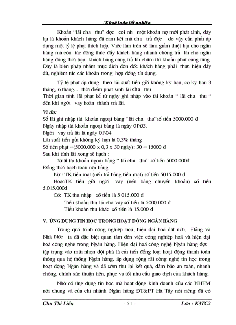 image for page Các giải pháp hoàn thiện nghiệp vụ kế toán cho vay tại chi nhánh ngân hàng NHĐT PT BIDV Hà Tây