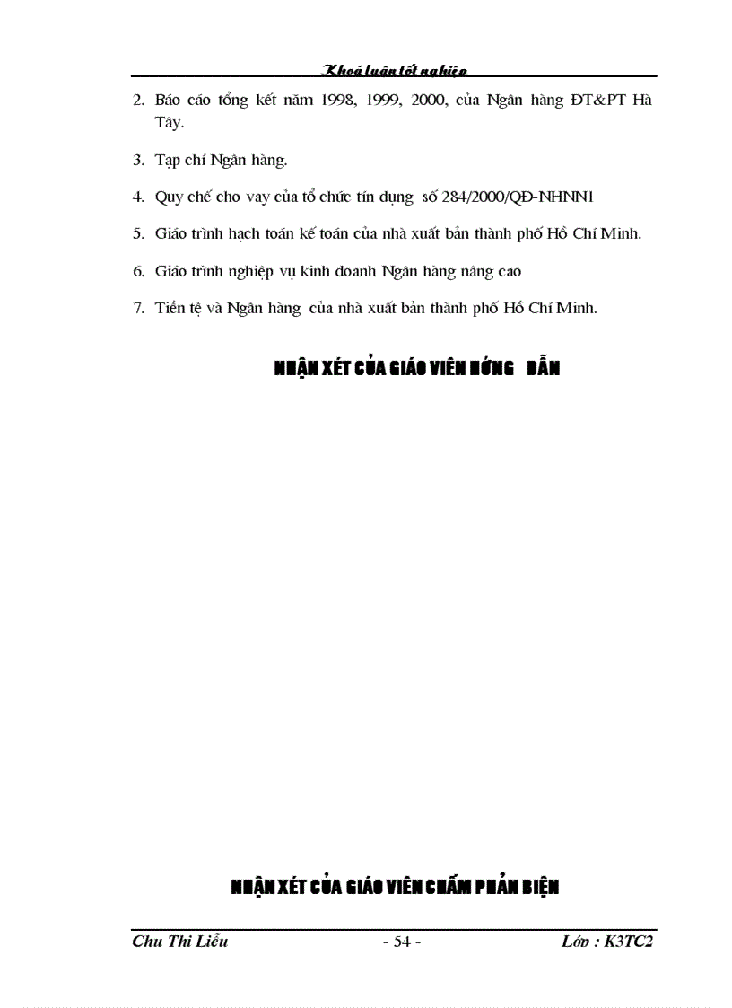 image for page Các giải pháp hoàn thiện nghiệp vụ kế toán cho vay tại chi nhánh ngân hàng NHĐT PT BIDV Hà Tây