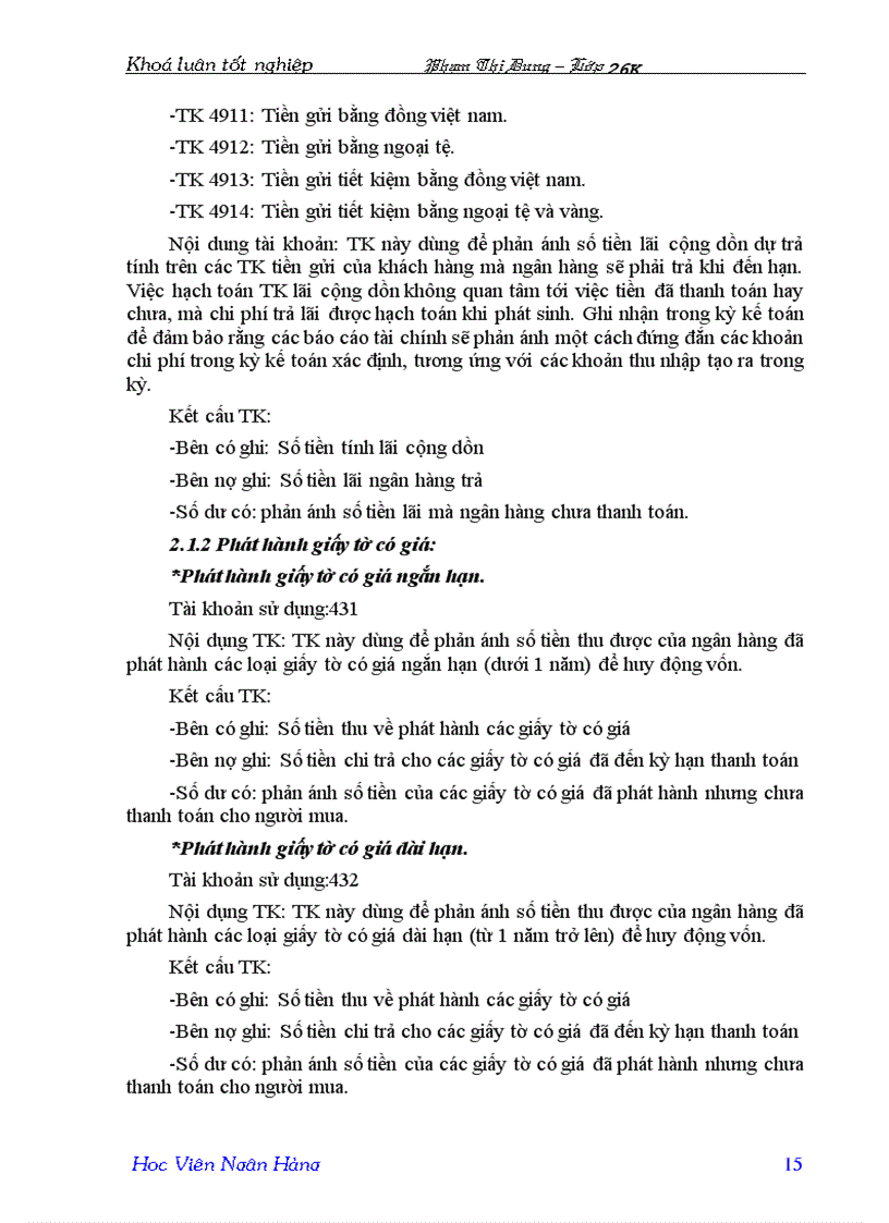 image for page 1số giải pháp nhằm hoàn thiện nghiệp vụ kế toán huy động vốn tại ngân hàng NHĐT PT BIDV Uông Bí lt KTNH gt