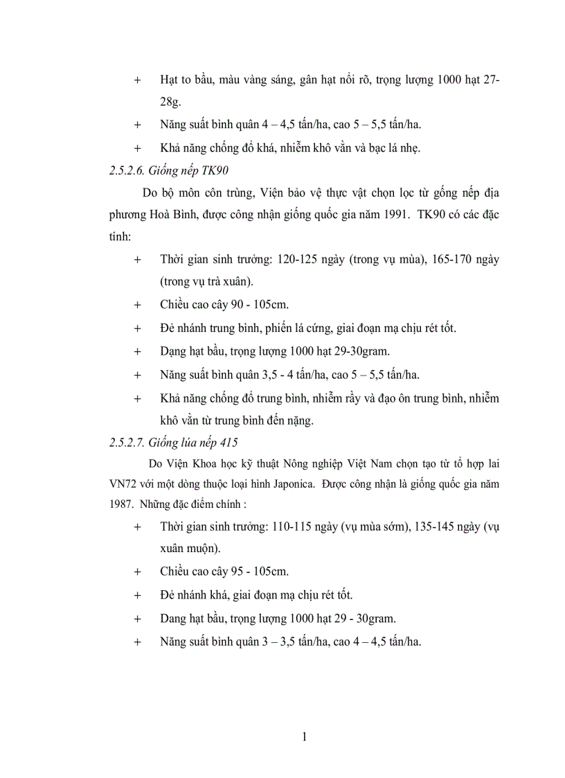 image for page Khảo Sát Đặc Tính Nông Học Năng Suất Và Một Số Đặc Tính Phẩm Chất Hạt Của 13 Giống Dòng Nếp Tại Trại Giống Bình Đức Vụ Đông Xuân Năm 2004 2005