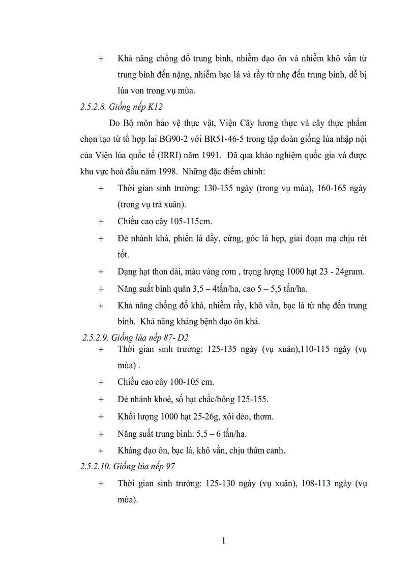 image for page Khảo Sát Đặc Tính Nông Học Năng Suất Và Một Số Đặc Tính Phẩm Chất Hạt Của 13 Giống Dòng Nếp Tại Trại Giống Bình Đức Vụ Đông Xuân Năm 2004 2005