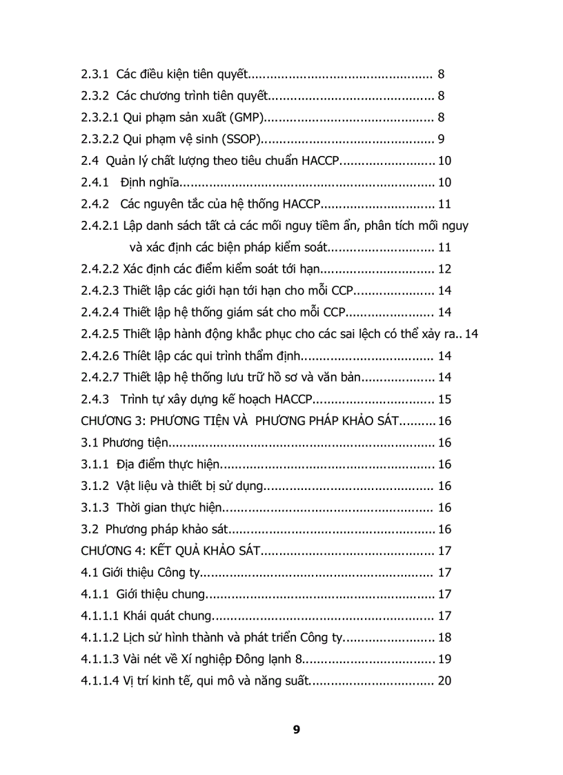 image for page Khảo Sát Hệ Thống Quản Lý Chất Lượng Theo HACCP Cho Mặt Hàng Cá Basa Fillet Đông Lạnh Của Công Ty AGIFISH Xí Nghiệp Đông Lạnh 8