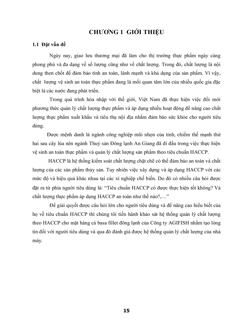 image for page Khảo Sát Hệ Thống Quản Lý Chất Lượng Theo HACCP Cho Mặt Hàng Cá Basa Fillet Đông Lạnh Của Công Ty AGIFISH Xí Nghiệp Đông Lạnh 8