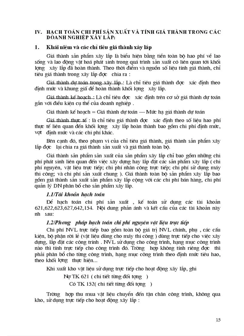 image for page Hạch toán chi phí sản xuất và tính giá thành sản phẩm Xây lắp