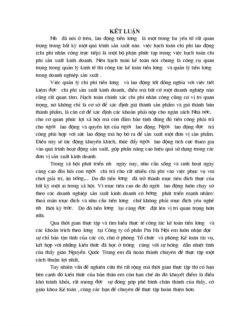 image for page Kế toán tiền lương và các khoản trích theo lương tại Công ty CP Pin Hà Nội