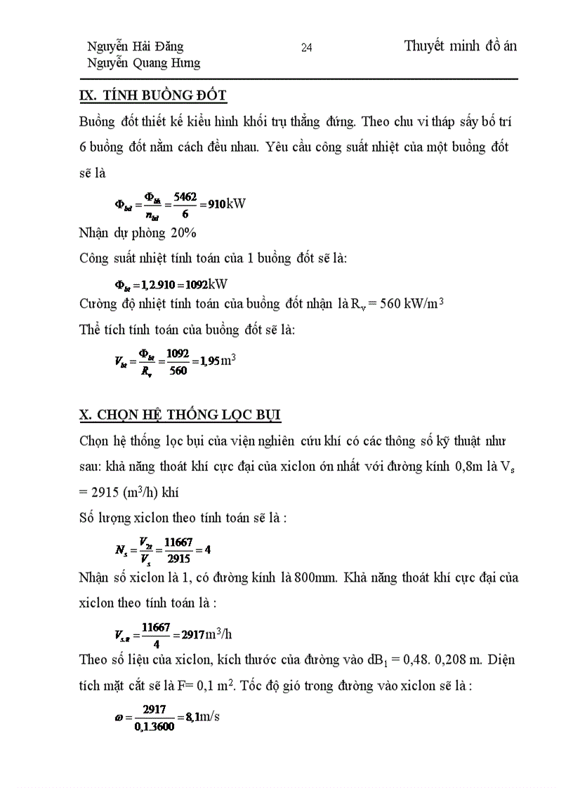image for page Thiết kế tháp sấy phun sấy bột ceramic công suất 1 5 triệu m2 năm dùng nhiên liệu là dầu mazut đen 20 có thành phần cơ bản