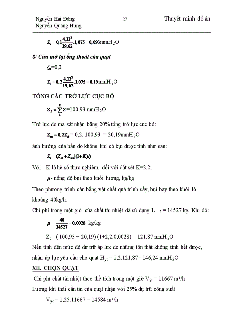 image for page Thiết kế tháp sấy phun sấy bột ceramic công suất 1 5 triệu m2 năm dùng nhiên liệu là dầu mazut đen 20 có thành phần cơ bản