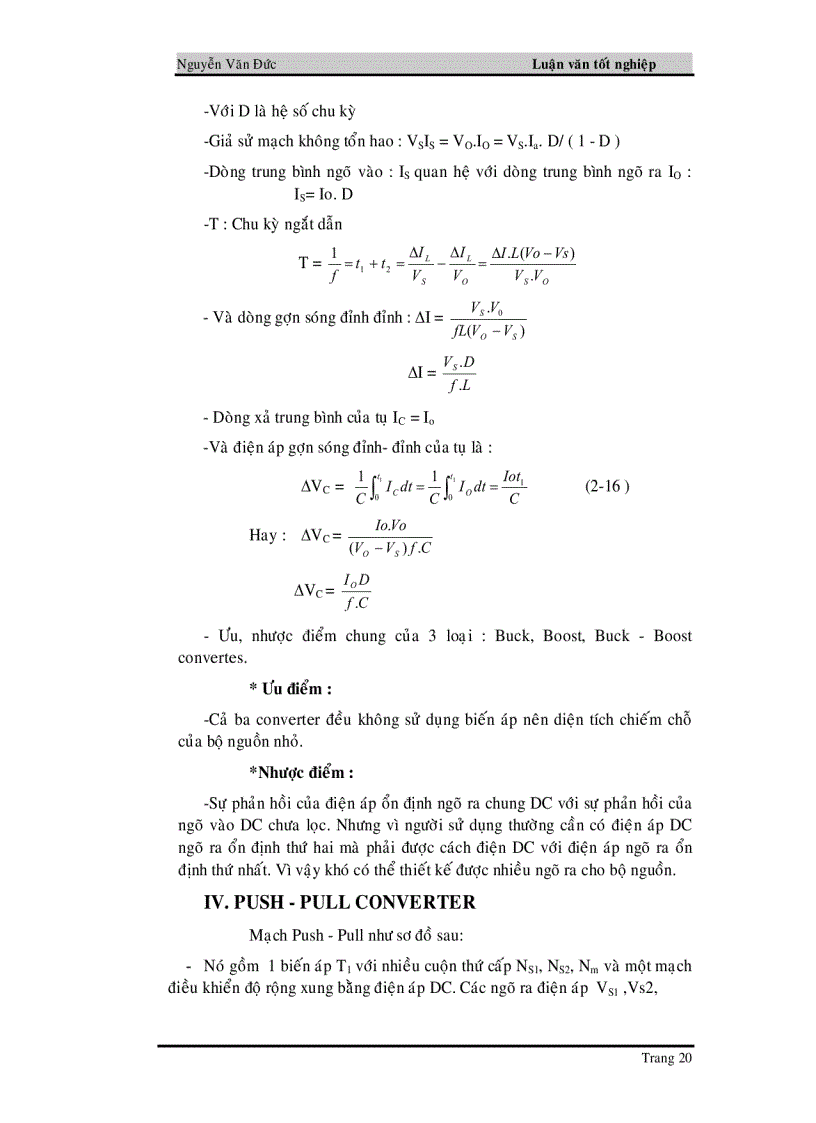 image for page Thiết kế nguồn xung và tính chọn biến áp xung