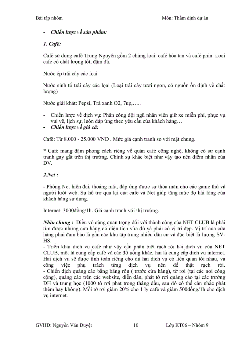 image for page Lập dự án kinh doanh quán cafe internet Net Club