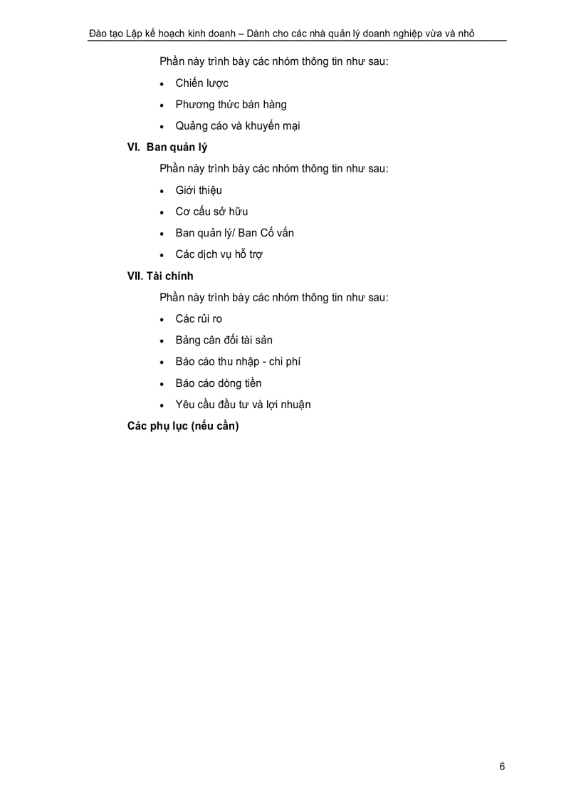 image for page Lập kế hoạch kinh doanh dành cho các nhà quản lý doanh nghiệp vừa và nhỏ