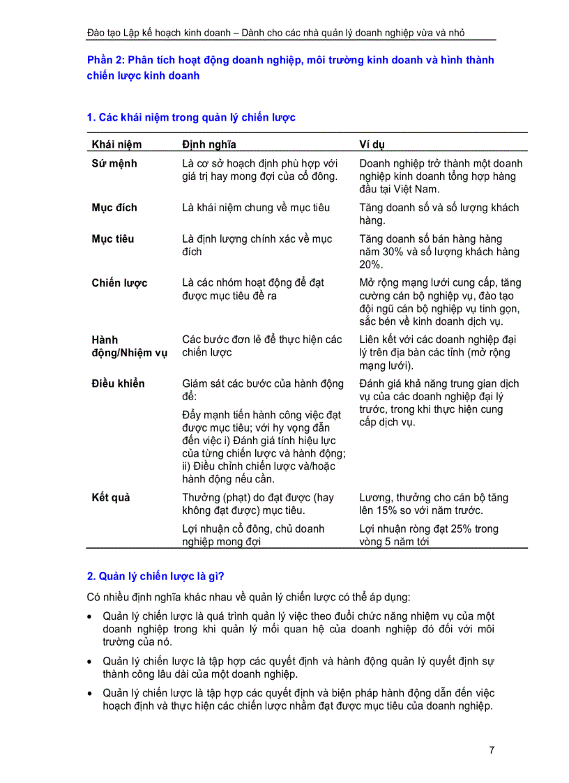 image for page Lập kế hoạch kinh doanh dành cho các nhà quản lý doanh nghiệp vừa và nhỏ
