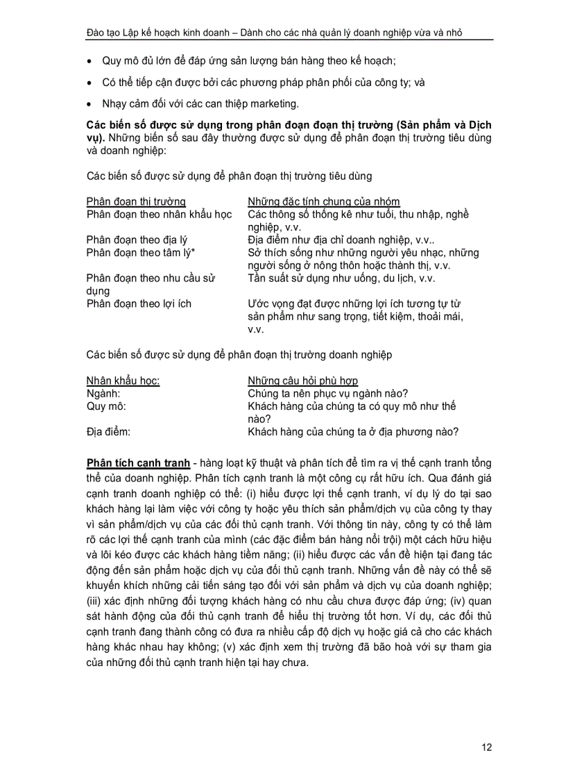 image for page Lập kế hoạch kinh doanh dành cho các nhà quản lý doanh nghiệp vừa và nhỏ