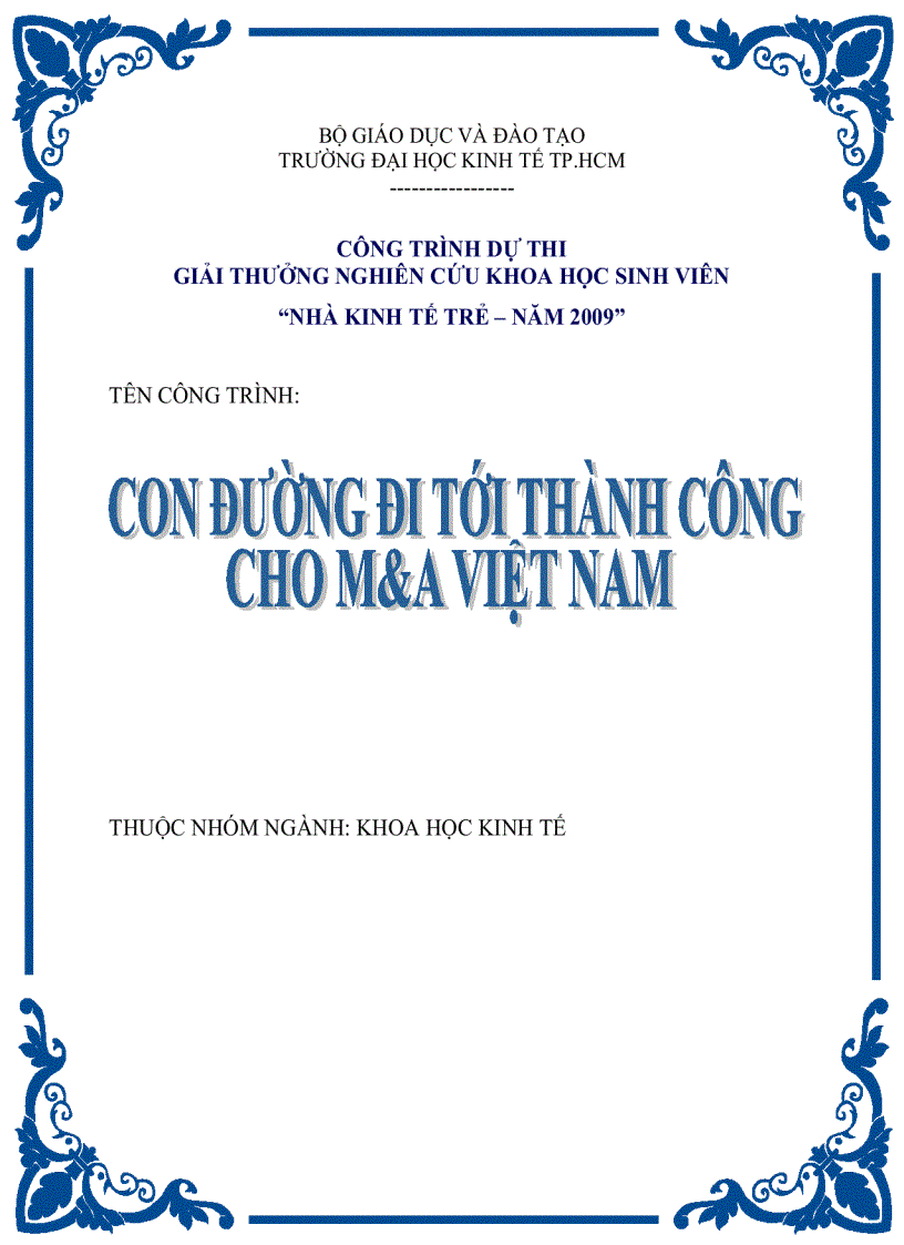 Con đường đi tới thành công cho M A Việt Nam