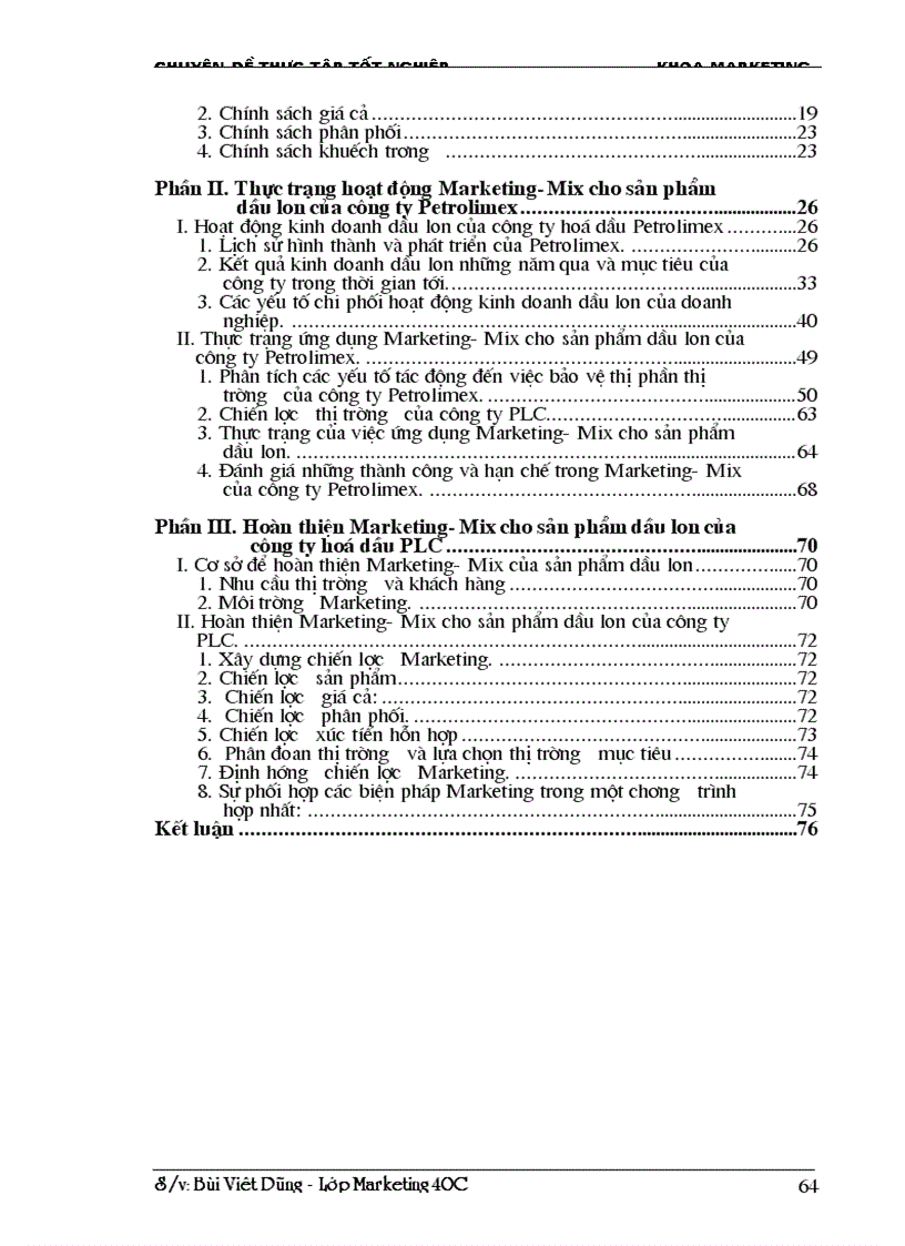 image for page Marketing Mix trong kinh doanh dầu lon ở Công ty hoá dầu Petrolimex PLC