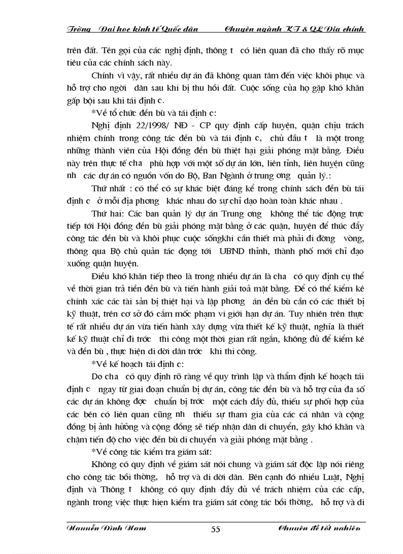 image for page Thực trạng và giải pháp nhằm hoàn thiện công tác xác định giá đất bồi th ường thiệt hại khi giải phóng mặt bằng trên địa bàn Huyện Từ Liêm Thành phố Hà Nội