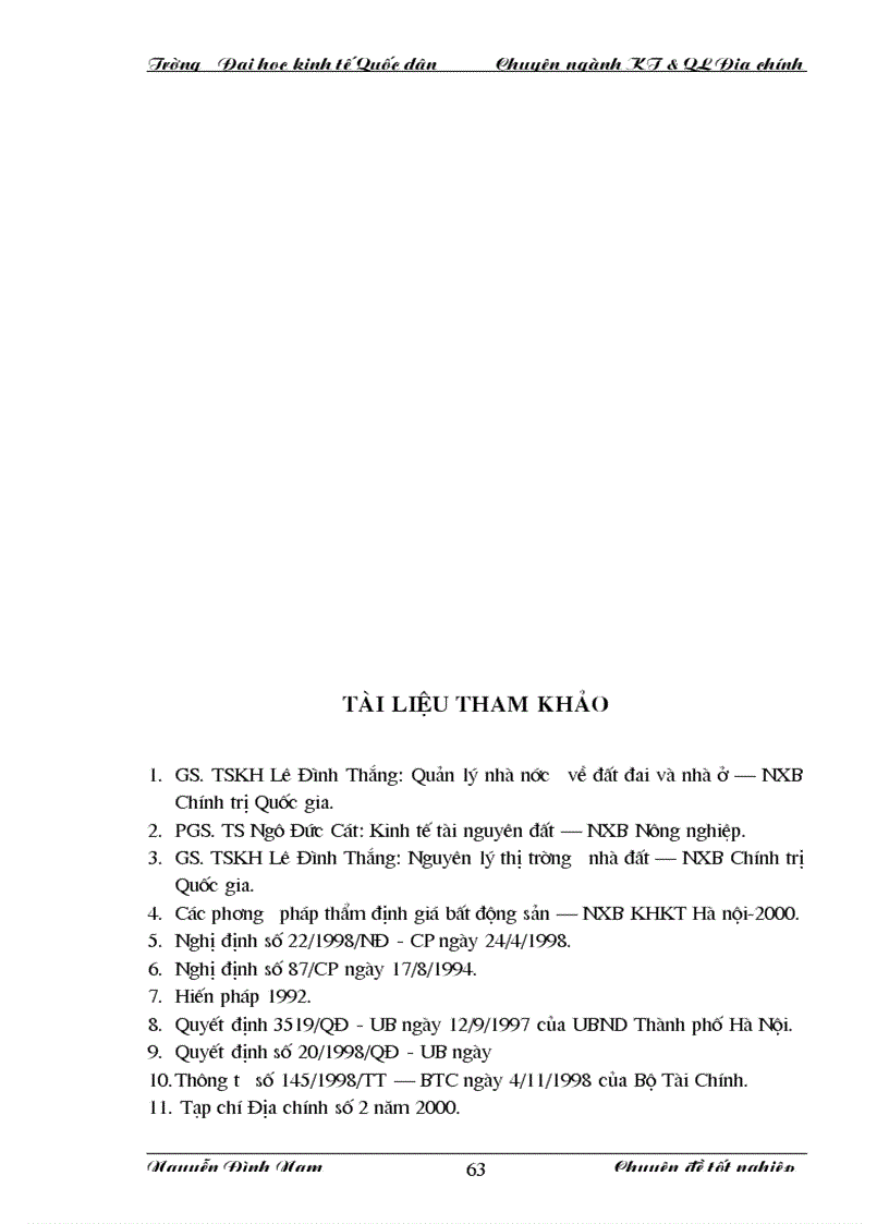 image for page Thực trạng và giải pháp nhằm hoàn thiện công tác xác định giá đất bồi th ường thiệt hại khi giải phóng mặt bằng trên địa bàn Huyện Từ Liêm Thành phố Hà Nội