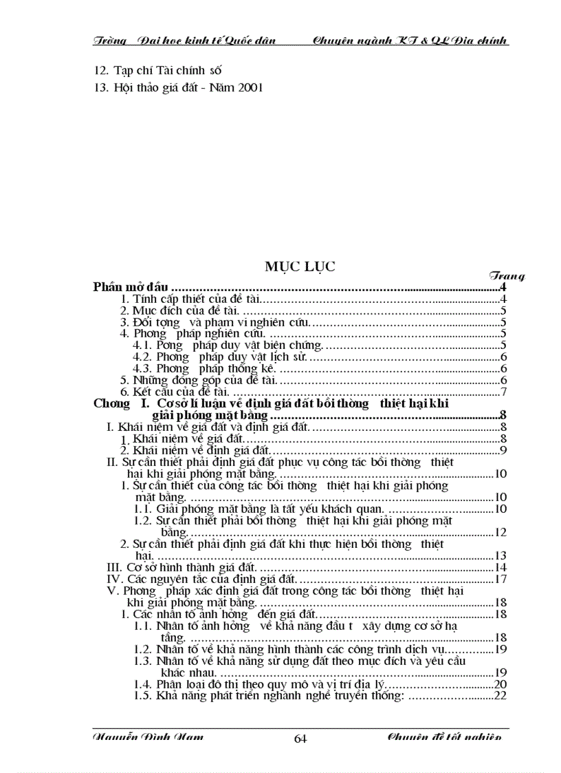 image for page Thực trạng và giải pháp nhằm hoàn thiện công tác xác định giá đất bồi th ường thiệt hại khi giải phóng mặt bằng trên địa bàn Huyện Từ Liêm Thành phố Hà Nội