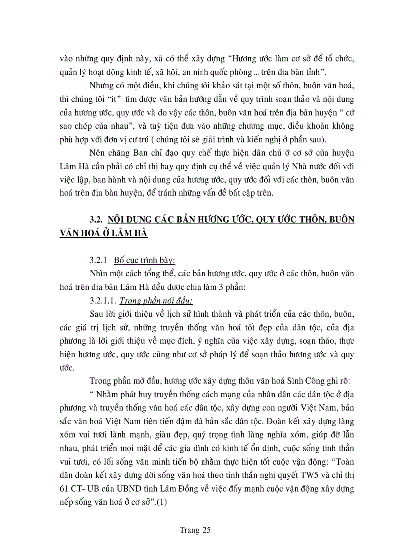 image for page Đánh giá quy trình soạn thảo nội dung và tổ chức thực hiện hương ước quy ước mới trong thôn văn hóa ở huyện Lâm Hà Lâm Đồng