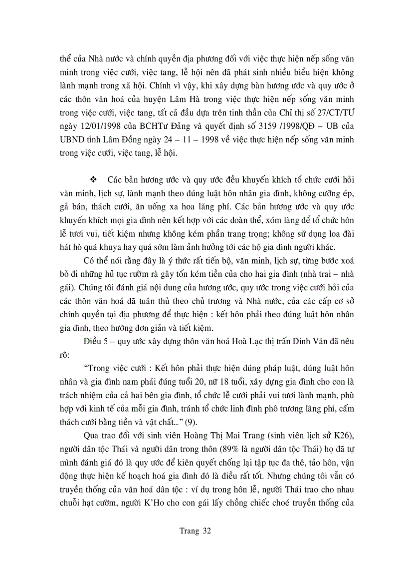 image for page Đánh giá quy trình soạn thảo nội dung và tổ chức thực hiện hương ước quy ước mới trong thôn văn hóa ở huyện Lâm Hà Lâm Đồng