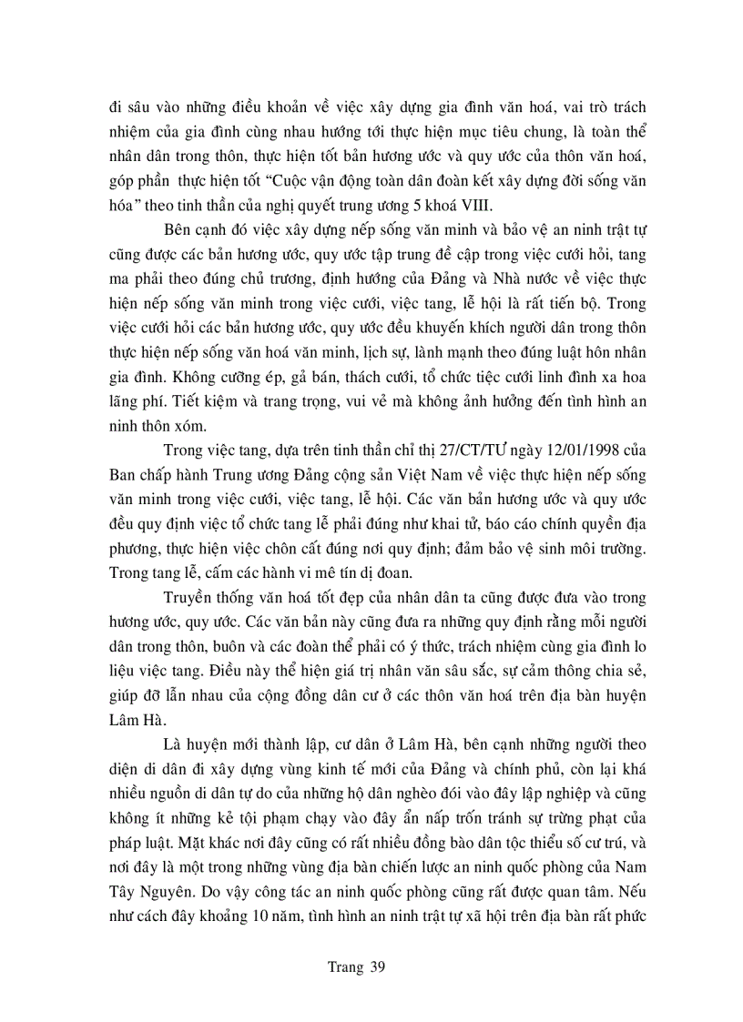 image for page Đánh giá quy trình soạn thảo nội dung và tổ chức thực hiện hương ước quy ước mới trong thôn văn hóa ở huyện Lâm Hà Lâm Đồng