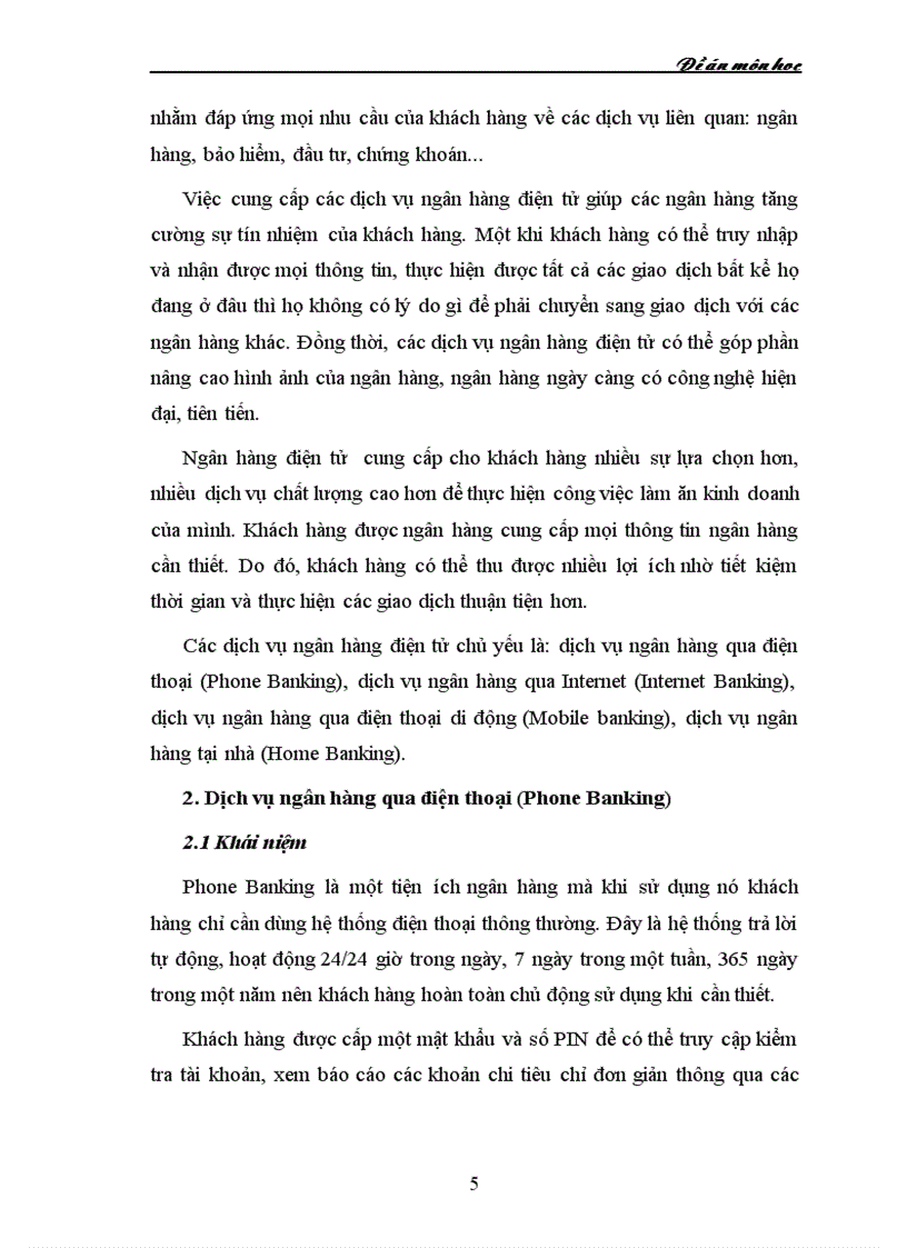 Phát triển dịch vụ ngân hàng điện tử ở VN trong điều kiện hội nhập kinh tế quốc tế