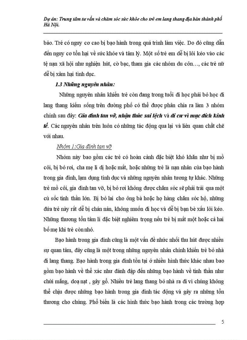 image for page Trung tâm tư vấn và chăm sóc sức khỏe cho trẻ em lang thang địa bàn TP Hà Nội