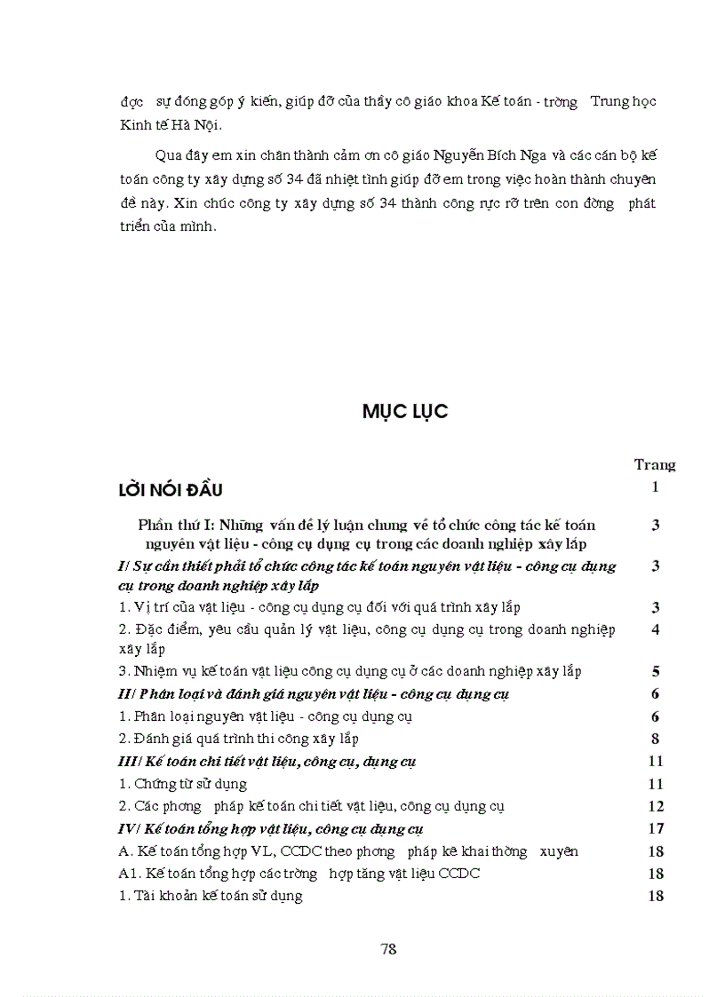 image for page Tổ chức công tác kế toán nguyên vật liệu công cụ dụng cụ ở Công ty Xây dựng số 34