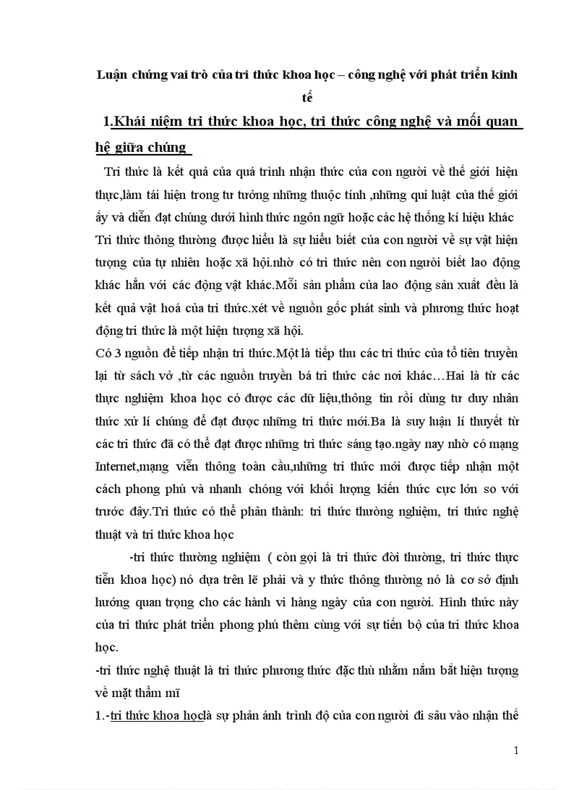 image for page Luận chứng vai trò của tri thức khoa học công nghệ với phát triển kinh tế