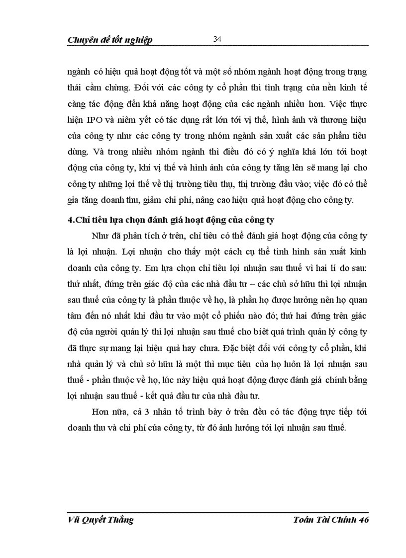 image for page Mô hình đánh giá ảnh hưởng của 1 số nhân tố đến hiệu quả hoạt động của Công ty sau khi niêm yết