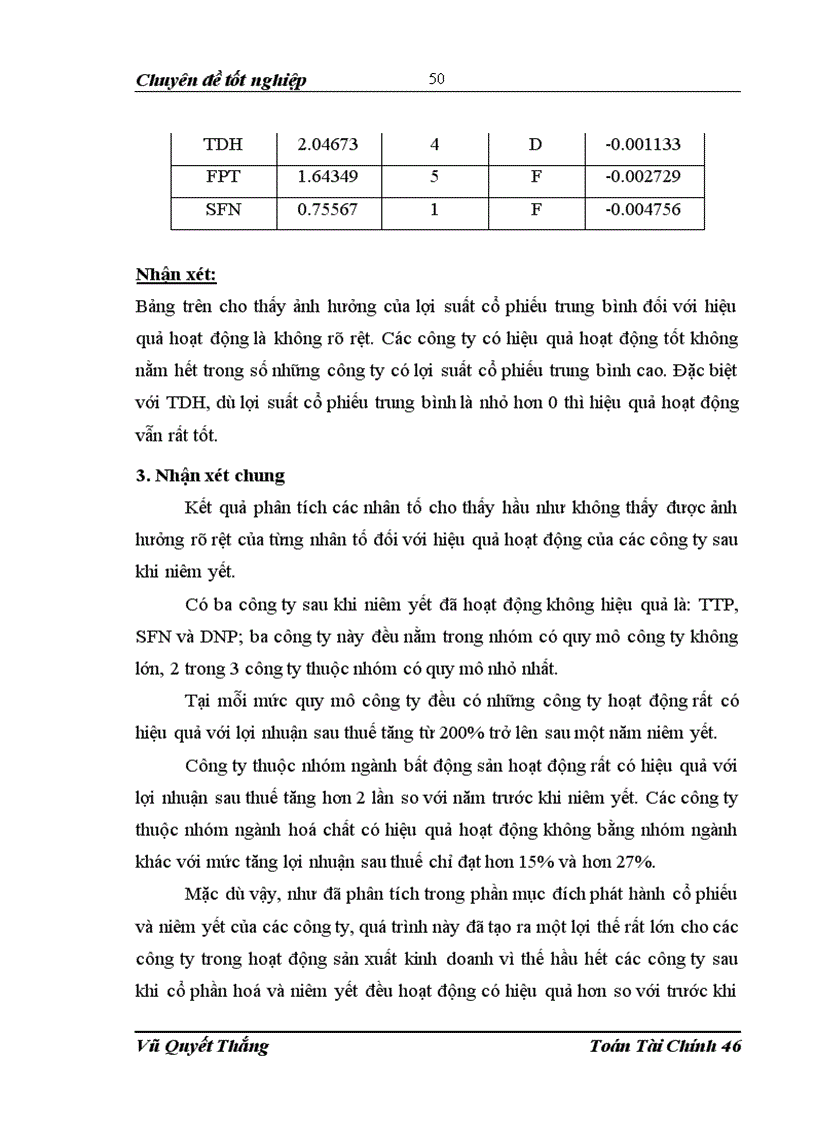 image for page Mô hình đánh giá ảnh hưởng của 1 số nhân tố đến hiệu quả hoạt động của Công ty sau khi niêm yết