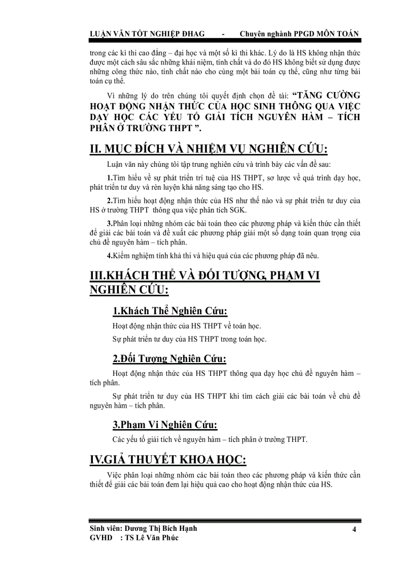 image for page Tăng cường hoạt động nhận thức của học sinh thông qua việc dạy học các yếu tố giải tích nguyên hàm tích phân ở trung học phổ thông