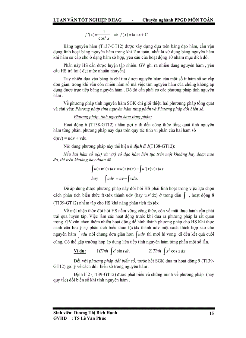 image for page Tăng cường hoạt động nhận thức của học sinh thông qua việc dạy học các yếu tố giải tích nguyên hàm tích phân ở trung học phổ thông