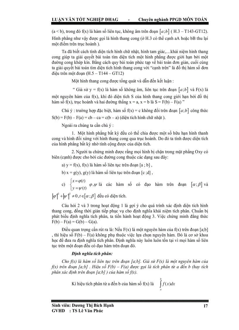 image for page Tăng cường hoạt động nhận thức của học sinh thông qua việc dạy học các yếu tố giải tích nguyên hàm tích phân ở trung học phổ thông