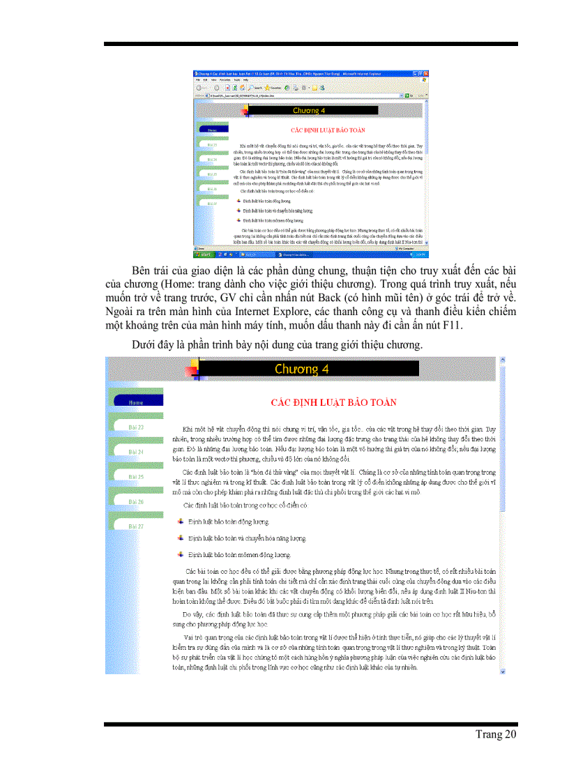 image for page Thiết kế bài giảng điện tử trên microsoft fronpage hỗ trợ giáo viên tích cực hoá hoạt động nhận thức của học sinh trong chương các định luật bảo toàn thuộc vật lý 10 THPT ban cơ bản