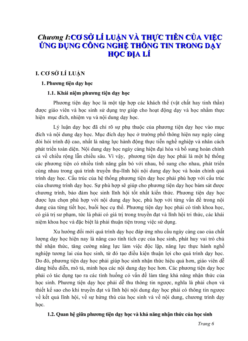 image for page Ứng dụng công nghệ thông tin trong dạy học địa lý kinh tế xã hôi thế giới lớp 11 THPT